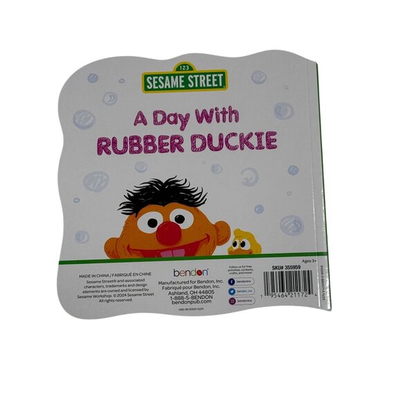 Sesame Street “A Day With Rubber Duckie” Ernie Board Book by Bendon - Picture 2 of 3